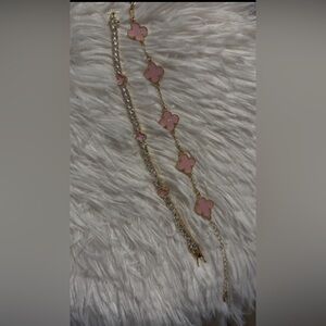 Pink and Gold Floral Bracelet